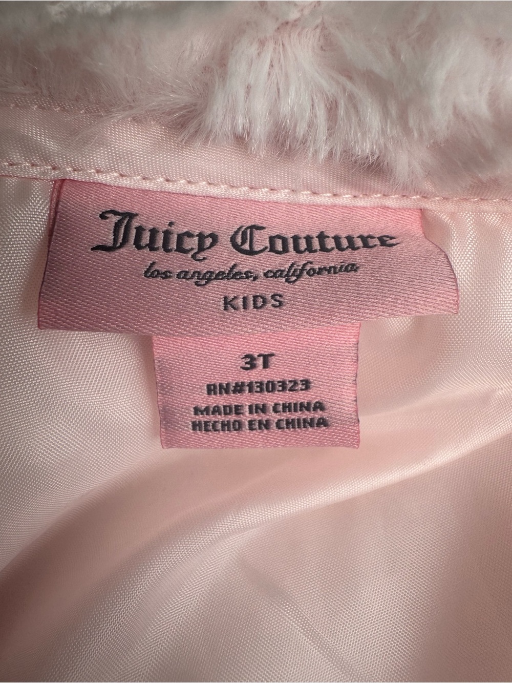 Juicy Couture Toddler Faux Fur Coat Pink Rosette Plush Glam Princess Jacket 3T - Picture 8 of 10